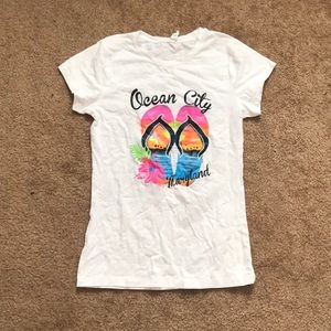 White ocean city T-shirt